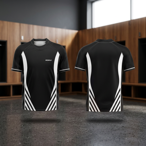 Maillots personnalisés pour hommes 100 % coton, imprimés en sérigraphie, anti-rétrécissement, uniformes d'équipe personnalisés, manches courtes, coupe classique, haute qualité - Product Image 3