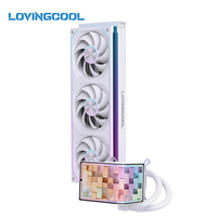 Refroidisseur liquide AIO magnétique LOVINGCOOL OEM unique avec écran incurvé 3D 2K de 6,67 pouces et ventilateur de 360 mm pour boîtier d'ordinateur