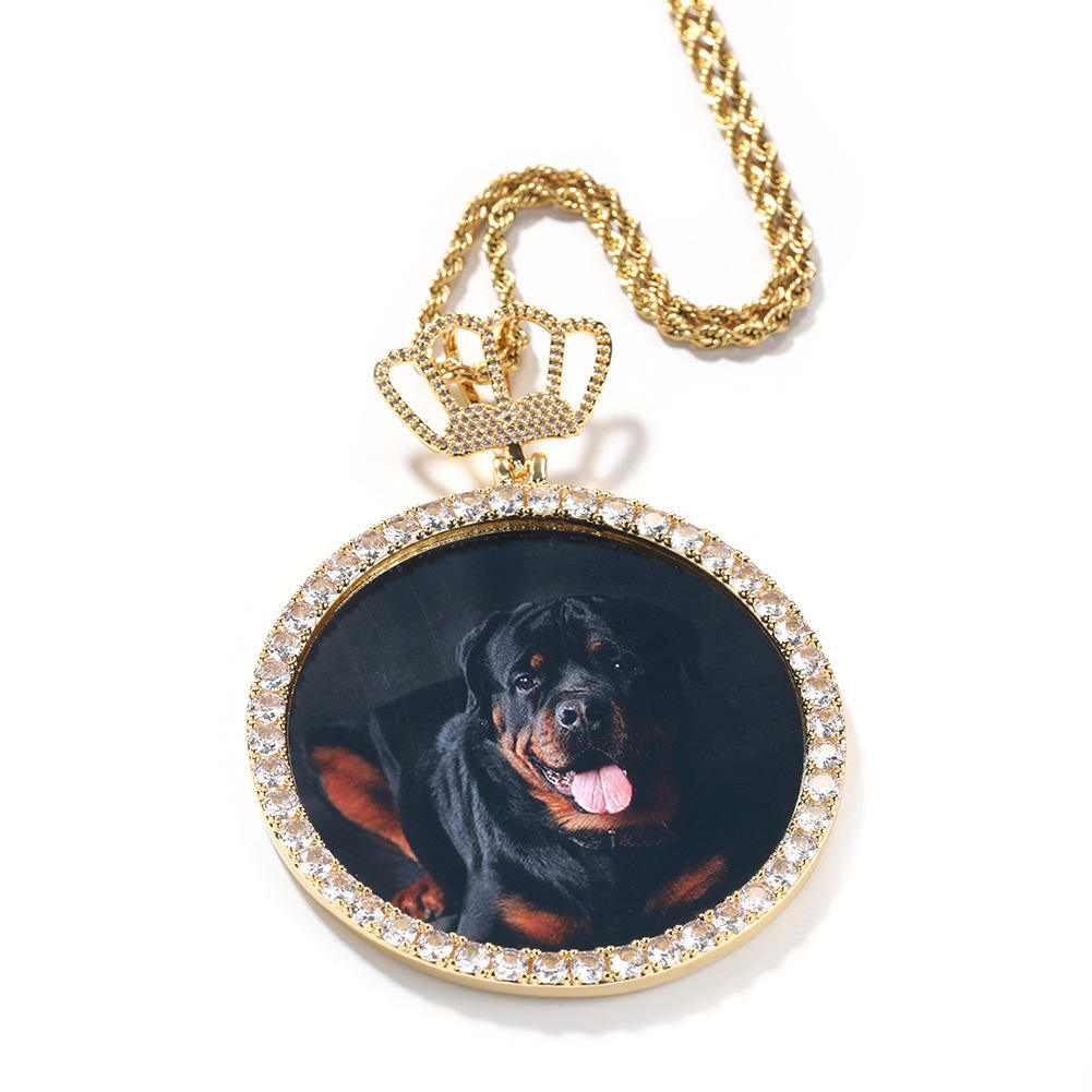 คราวน์ XL ทรงกลม (ทอง) + โซ่บิด3mm24inch