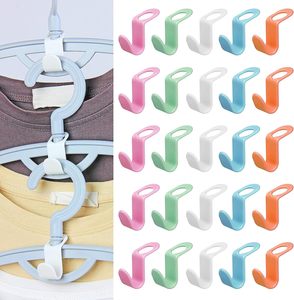 Crochets de connexion pour cintres, crochets d'extension de cintre pour économiser de l'espace, organisateur de placard pour cintres en plastique, velours, <span class=keywords><strong>bois</strong></span> W23-463 - Product Image 3