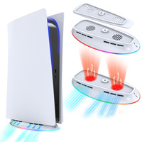 Support de refroidissement RGB pour PS5/PS5 Slim/PS5 Pro avec double ventilateur, station de refroidissement avec éclairage RGB intégré