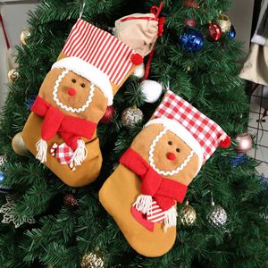 <span class=keywords><strong>Bas</strong></span> de Noël de fête tricotés avec motif de cerf flocon de neige pour décorations de cheminée ornements suspendus d'arbre de Noël sacs-cadeaux - Product Image 1