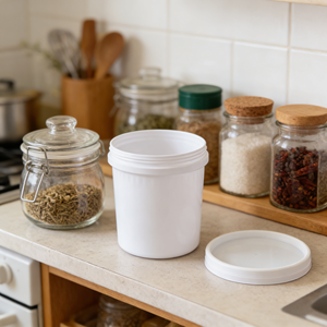 Secchio per Bevande in Plastica Riciclabile per Alimenti, Trasparente con Manico, Capacità 1L e 2.5L, Include Coperchio - Product Image 1