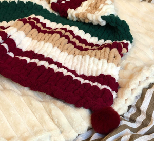 DIY Chunky Knit Blanket Kit - Handmade Crochet Nap Throw Material Set - Festive Christmas <b>Decor</b> & Cozy <b>Winter</b> Scene Props - Product Image 1