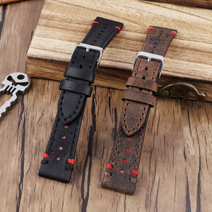 <span class=keywords><strong>Bracelet</strong></span> de montre en cuir véritable 20mm 22mm <span class=keywords><strong>Bracelet</strong></span> de montre poreux respirant <span class=keywords><strong>Bracelet</strong></span> de montre couture à la main pour hommes <span class=keywords><strong>Bracelet</strong></span> de montre - Product Image 3