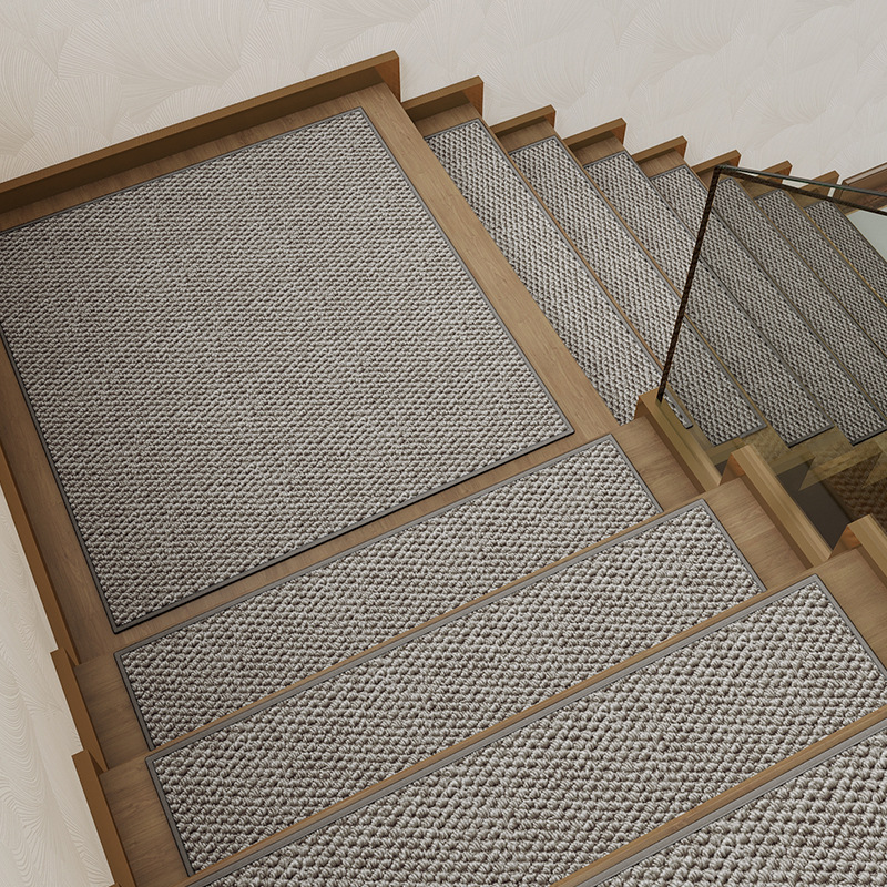 Tapis d'escalier en polypropylène - motif ananas gris
