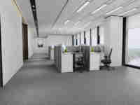 Dalles de moquette modulaires grises minimalistes, ignifuges et faciles à nettoyer, avec support en PVC/PU pour plans de bureaux structurés