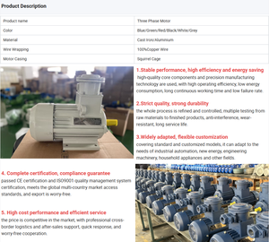 Motor Asíncrono Trifásico Antiexplosión Serie YBE4, 0.75KW, 50hz/60Hz, 18 Meses de Garantía, Motor de CA de 2 Polos - Product Image 3