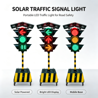 Semáforos Portátiles LED JLD Estándar de Nueva Zelanda MPB 3200/3400/4000 con Detección por Radar, Panel Solar de 30w y Batería de Litio de 20AH