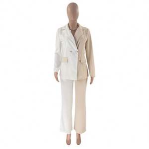 Conjunto de Blazer de retazos <span class=keywords><strong>2022</strong></span> para <span class=keywords><strong>mujer</strong></span>, trajes formales de <span class=keywords><strong>oficina</strong></span>, trajes de <span class=keywords><strong>mujer</strong></span>, - Product Image 5