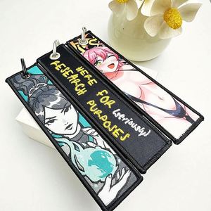 Porte-clés en tissu personnalisables avec broderie de logo sur mesure pour la vente en gros / Étiquettes de clés personnalisées - Product Image 3