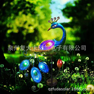 Lampe solaire de jardin en forme de paon, LED colorée, décorative, pour extérieur, résistante à l'eau - Product Image 4