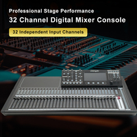Console de Mixage Audio Numérique Professionnelle 32 Canaux, Système Sonore avec Enregistrement, Carte MP3 et Contrôleur DJ