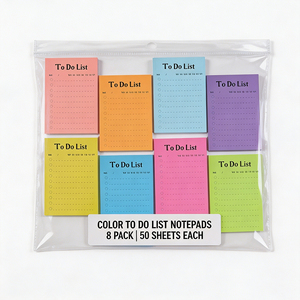 Paquete de 8 Blocs de Notas Adhesivas para Listas de Tareas, 8 Colores Brillantes, 50 Hojas por Bloc, Blocs de Notas Coloridos - Product Image 6