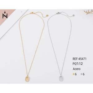 Collana con Ciondolo a Z in Oro, Argento, Acciaio, Cristallo e Strass, Minimalista per Uso Quotidiano 45471 - Product Image 1