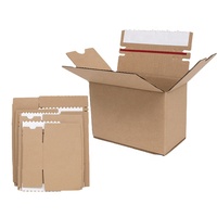Cajas de papel Kraft corrugado, cartón autosellado, gran reciclaje, venta al por mayor, para paquete de envío