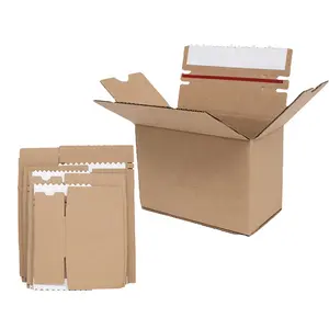 卸売大型リサイクルセルフシールカートン段ボール段ボールクラフト紙箱配送パッケージ用
