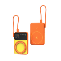 Chargeur sans fil magnétique portable 10000mAh, batterie externe avec câble intégré, charge rapide 20W, sortie Type-C, écran LED coloré