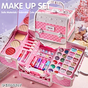Powder Blusher Box Eye Shadow Nail Gel Polish Kit <strong>Girls</strong> Items Toy <strong>Beauty</strong> Salon Make up Makeup Sets Full Box Toy for Wholesale - Product Image 2