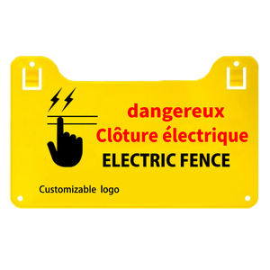Plastik elektrikli çit güvenlik uyarı işareti sarı toka özelleştirilebilir uyarı işareti elektrik çit seti - Product Image 3