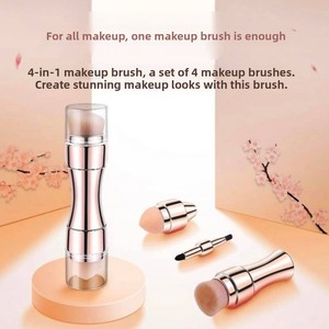 4 in 1 Makeup Brush Set Eyeshadow Eye Lip Face Foundation Concealer Blush <b>Mini</b> Travel Portable Cosmetic Brush <b>Kit</b> for Women - Product Image 4