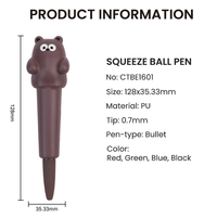 Nouveau design – Stylo bille créatif en plastique promotionnel pour étudiants, pointe balle 0,7 mm, motif ours panda mignon, anti-stress en mousse à presser
