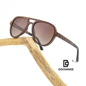 Handgefertigte recycelte Holz-Sonnenbrille für Männer modisch Holz-Sonnenbrille Fluss umweltfreundliche Brillen aus Holz Gafas De Sol