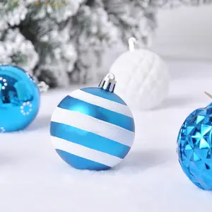 6cm rond 30 pièces ensemble de boules de noël incassable boules suspendues pendentif de fête pour arbre de noël