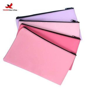 RTS Bulk Mixed Order Custom Printed logo Zippered Cash Deposit Bag Colorful PU Leather Storage Bank Money Pouch Bag - Product Image 1