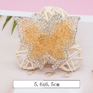 Neuankömmling Großhandel Wärme übertragung Eisen auf Kristall Strass Perlen Applique <span class=keywords><strong>Patch</strong></span> Heiß siegel DIY Schmetterling Applique Patches - Product Image 5