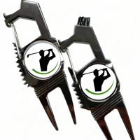 Outil de réparation de divots de golf multifonctionnel personnalisé en métal, magnétique, vierge, avec marqueur de balle, vente en gros OEM ODM