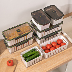 Refrigerator Storage Box Rectangle Food Grade Airtight Lid For Kitchen Fruits Vegetables - Product Image 1