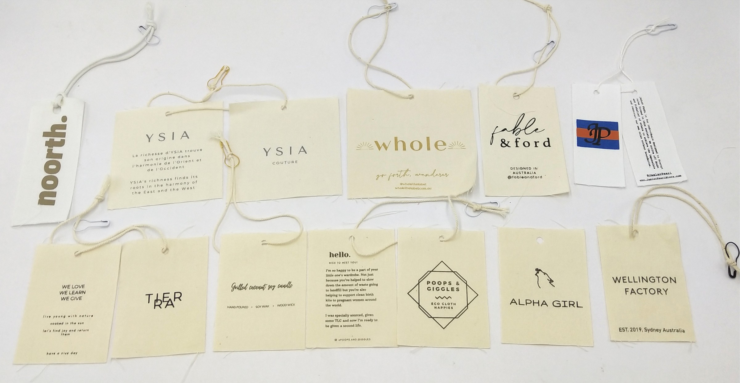 环保定制天然白色纯棉帆布面料吊牌婴儿服装泳装吊牌