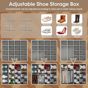 Customized Logo Foldable Rectangle <strong>Shoe</strong> Storage <strong>Box</strong> Non-Woven Fabric Compartments 1cm Tolerance 28x28x10cm <strong>Dimensions</strong> Modern - Product Image 4