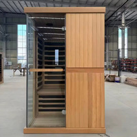 Sauna Infrarroja Interior para 1 Persona - Madera de Lujo de Espectro Completo con Ducha y Control por Computadora