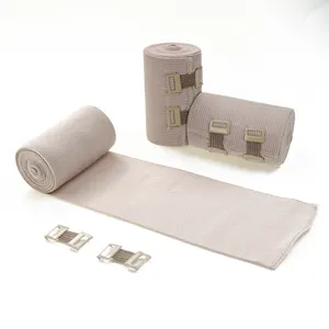 4 maten Zachte Compressie Crêpe Bandages Elastische Bandage Compressie Wrap Voor Been Verstuiking Met Bandage Clips