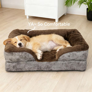 Almohada de cama suave de lujo para mascotas al por mayor, alfombrilla rectangular de cuero de felpa para perros y gatos, sofá cama moderno para mascotas, cojín para perros para invierno - Product Image 3