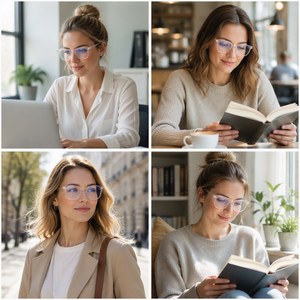 Lunettes anti-lumière bleue légères, monture carrée pleine, confortables, tendance, unisexe, pour tous les jours - Product Image 5