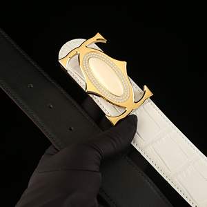 Ceinture de luxe pour homme en cuir véritable de crocodile avec boucle en acier, sangle de taille en peau de crocodile, ceinture habillée classique haut de gamme pour affaires - Product Image 5