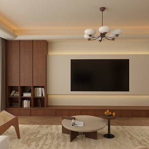 Mueble de TV Chen Le de Madera de Nogal H1, Mueble de Salón con Almacenamiento y Cajones - Product Image 1