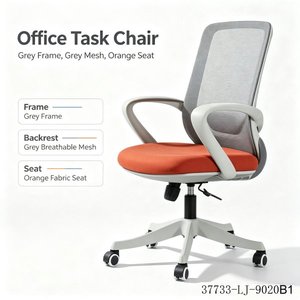 Ergonomic Mesh <b>Office</b> <b>Chair</b> Mid Back <b>Swivel</b> Computer <b>Chair</b> with Fixed Armrest Tilt Green Seat 37733-LJ-9020B - Product Image 4