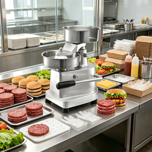 Máquina para hacer hamburguesas 3 en 1 para cocinas de restaurantes occidentales, para carne de res, cerdo y pollo frescos picados - Product Image 1