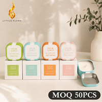 Bougie de Noël artisanale parfumée à la freesia LF Luxury, en cire de soja, dans une boîte cadeau, étiquette privée, logo personnalisé, parfum d'ambiance pour la maison, souvenir