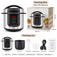 Panci Presto Listrik Digital 6L 1000W dengan Menu Preset, Peralatan Dapur Rumah Tangga dari Baja Anti Karat