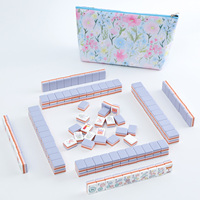 Stock US | Tuiles de mahjong American Purple Lady American Mahjong, 160 tuiles en acrylique, tuiles de mahjong en jade