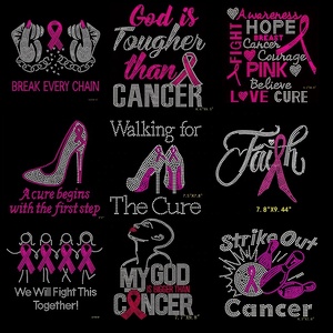 5 mô hình nhà cung cấp tốt nhất chiến thắng là tất cả mọi thứ chiến đấu trở lại 2 phù hợp với Ribbon ung thư vú nhận thức hotfix Rhinestone chuyển sắt trên - Product Image 5