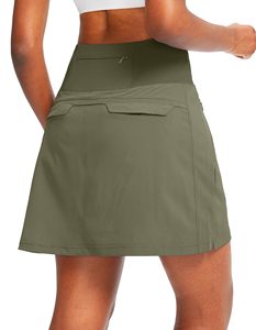 Sporty Girl Women High Waist Pleated Tennis Skirts with Pockets Shorts Athletic Golf Fitness Running Workout Sports Skirt