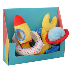 Cordon élastique en spirale sur le thème de l'espace suspendu étoiles en peluche ronde terre et lune pendentif bébé-jouet puzzle sûr jouet fusée jouet pour enfants - Product Image 3