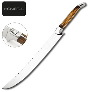 Sabre à champagne <span class=keywords><strong>Laguiole</strong></span> en acier inoxydable, couteau courbé avec manche en bois, coffret cadeau pour couper le dessus de la bouteille de champagne - Product Image 1