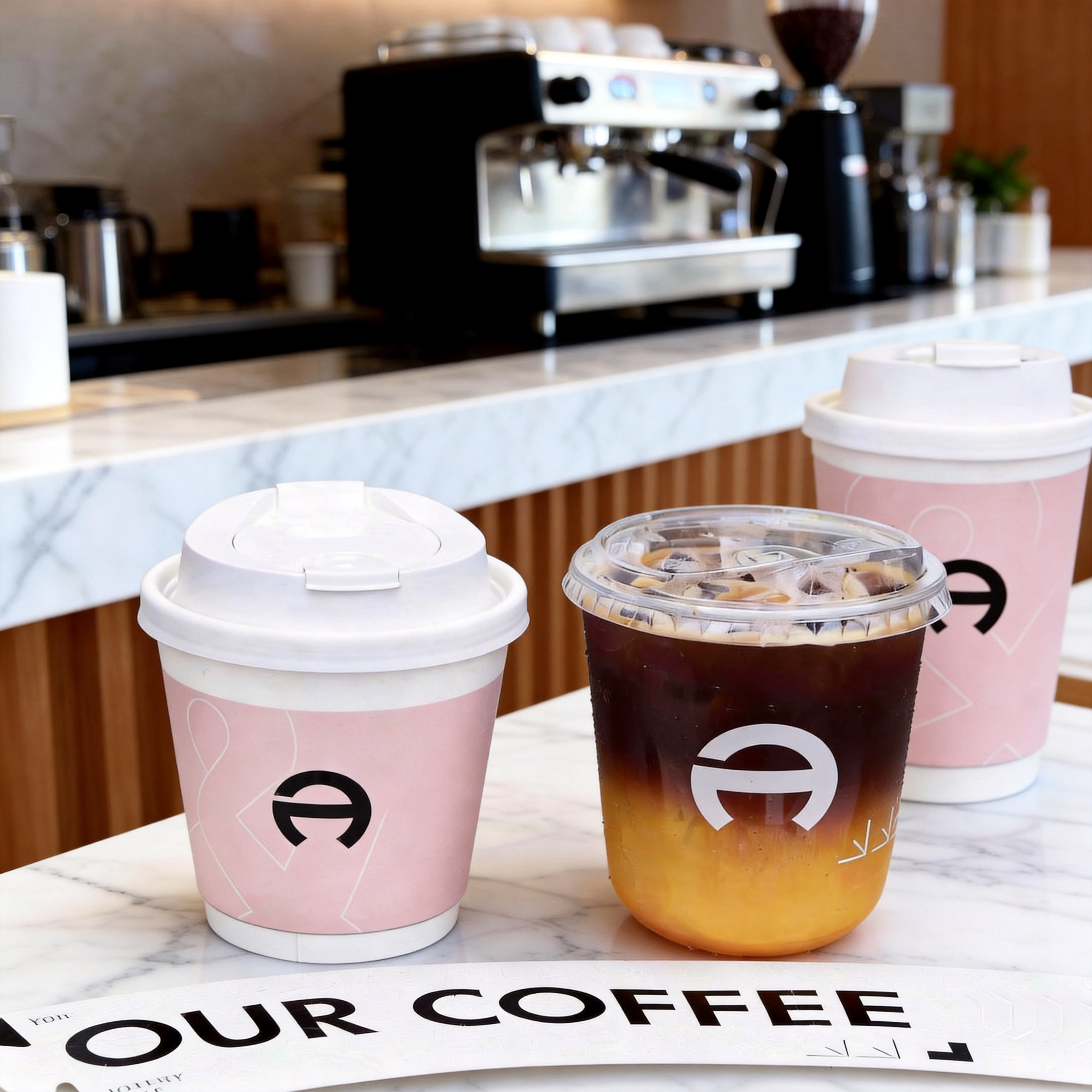 ETpack 8oz 10oz 12oz 16oz 20oz Eco Friendly Customized Paper Cups Biodegradable Double Wall Kraft Hot Drink Takeaway Paper Cup